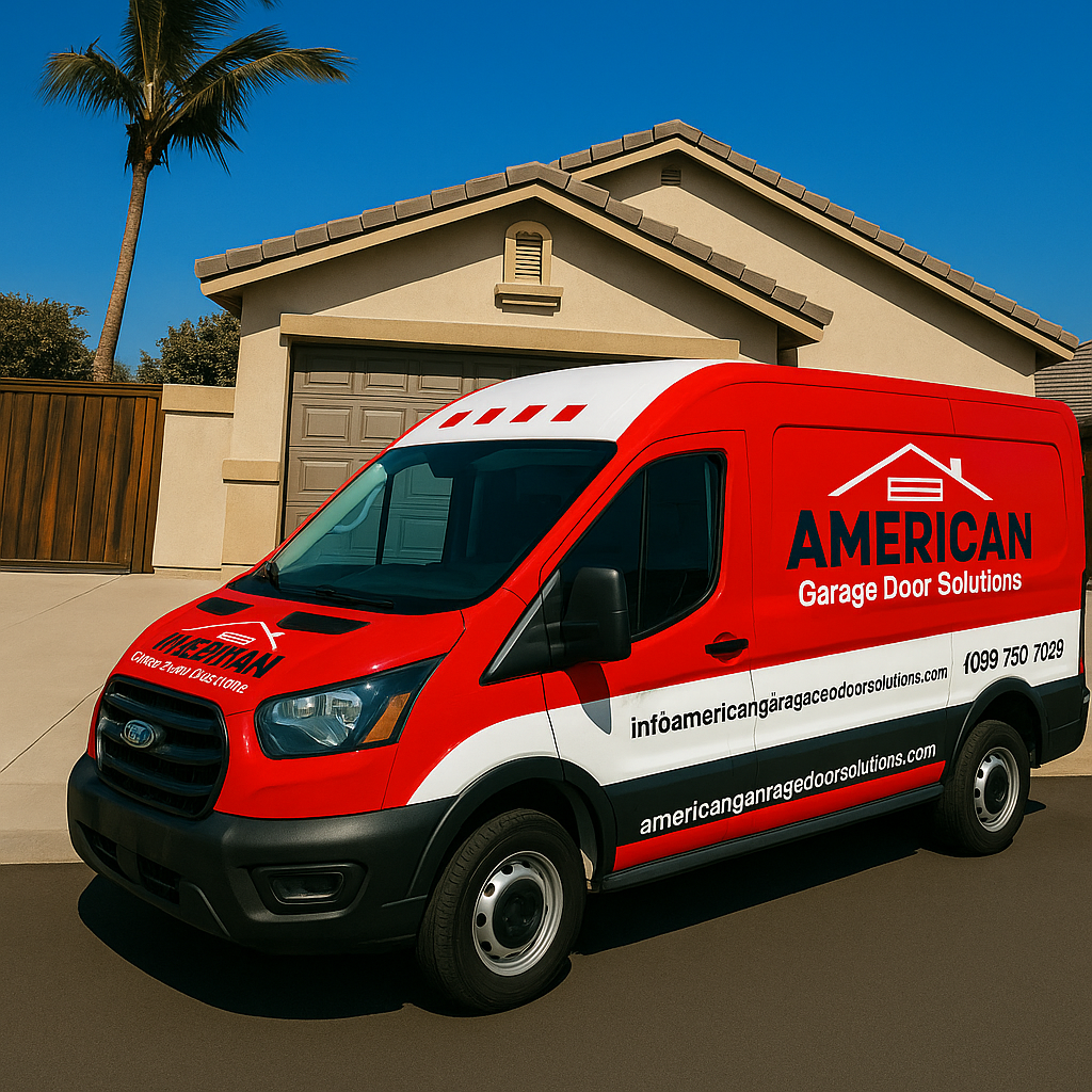 American Garage Door Solutions garage door service van in Daly City, CA