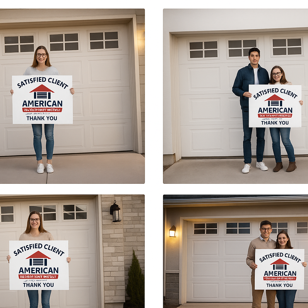 American Garage Door Solutions happy garage door clients in Daly City, CA